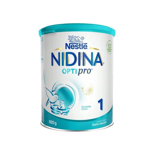 Barattolo da 800 grammi di Nestlè Nidina Optipro 1 Latte Dalla Nascita Al Sesto Mese. Barattolo da 800 grammi di Nestlè Nidina Optipro 1 Latte Dalla Nascita Al Sesto Mese.