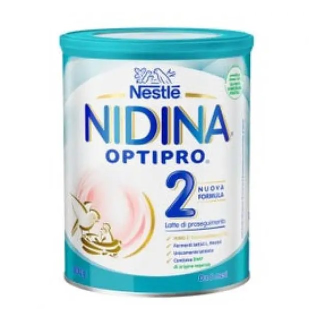 Barattolo da 800 grammi di Nestlè Nidina Optipro 2 Latte Artificiale Da 6 Mesi All'Anno Di Età.