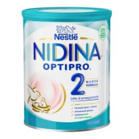 Barattolo da 800 grammi di Nestlè Nidina Optipro 2 Latte Artificiale Da 6 Mesi All'Anno Di Età.