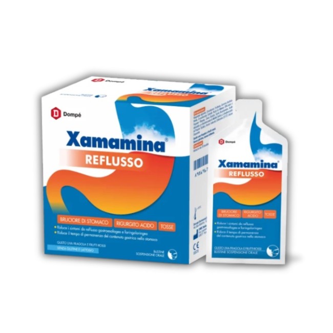 Confezione da 25 bustine di Dompè Xamamina Reflusso Confezione da 25 bustine di Dompè Xamamina Reflusso