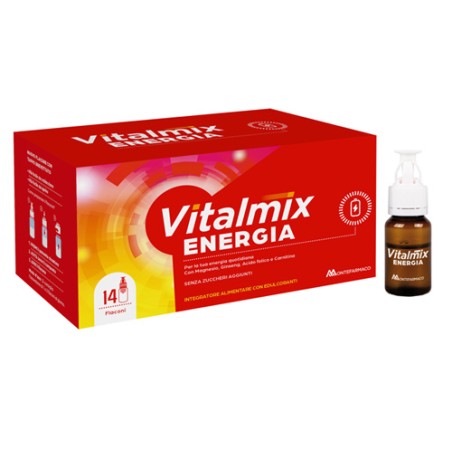 Confezione da 14 flaconcini di Vitalmix Energia Integratore Energizzante Rivitalizzante Per Adulti.