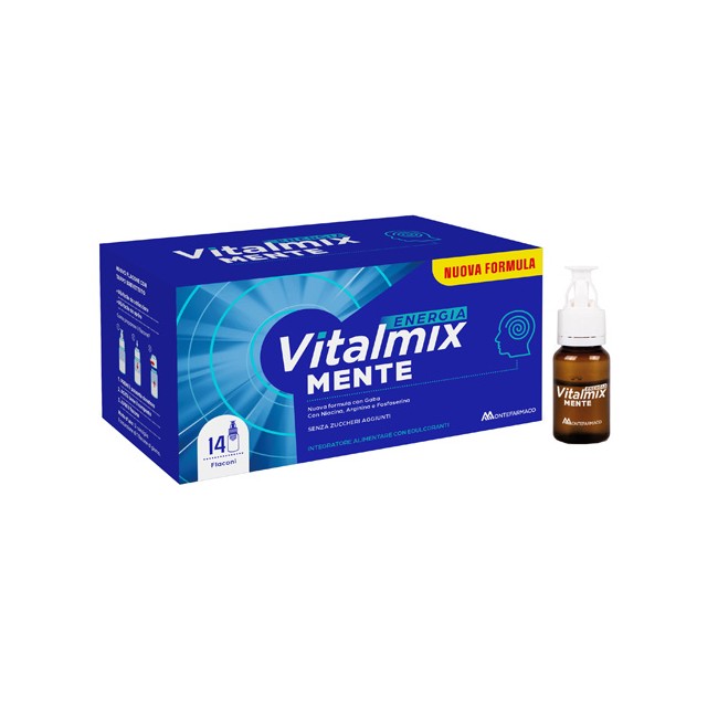 Confezione da 14 flaconi di Vitalmix Mente Integratore Per Memoria Concentrazione E Studio.
