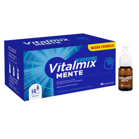 Confezione da 14 flaconi di Vitalmix Mente Integratore Per Memoria Concentrazione E Studio.
