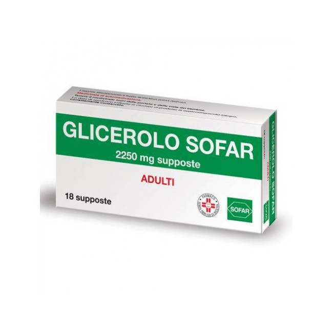 Glicerolo Sofar adulti 2250 mg 18 supposte Glicerolo Sofar adulti 2250 mg 18 supposte
