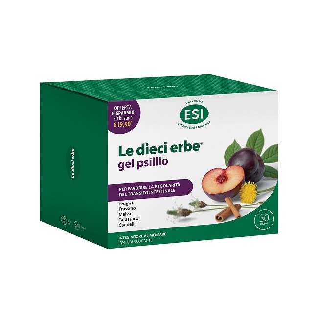 Confezione da 30 buste di Esi Le Dieci Erbe Gel Psillio Integratore Per La Regolarità Intestinale. Confezione da 30 buste di Esi Le Dieci Erbe Gel Psillio Integratore Per La Regolarità Intestinale.