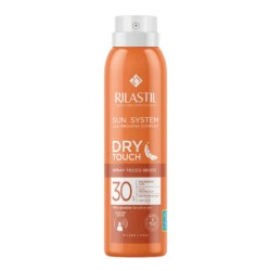 Flacone spray da 200 ml di Rilastil Sun System Dry Touche Spray Solare Tocco Secco Spf 30