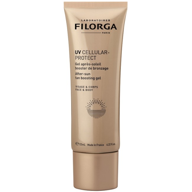 Flacone da 125 ml di Filorga UV Cellular Protect Gel Doposole Acceleratore d'Abbronzatura. Flacone da 125 ml di Filorga UV Cellular Protect Gel Doposole Acceleratore d'Abbronzatura.