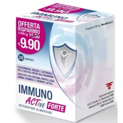 Confezione da 30 capsule di Immuno ACTive Forte, integratore per il sistema immunitario. Confezione da 30 capsule di Immuno ACTive Forte, integratore per il sistema immunitario.