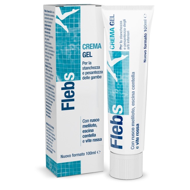 Tubo da 100 ml di Flebs Crema Gel Per Gambe Stanche E Pesanti.