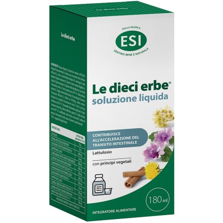 Flacone da 180 ml di Esi Le Dieci Erbe Integratore Per La Regolarità Intestinale.
