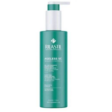 Flacone da 250 ml di Rilastil Ageless SC Gel Detergente Purificante