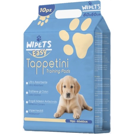 Wipets Easy Tappetini Pet Easy 60x60 Cm 10 Pezzi