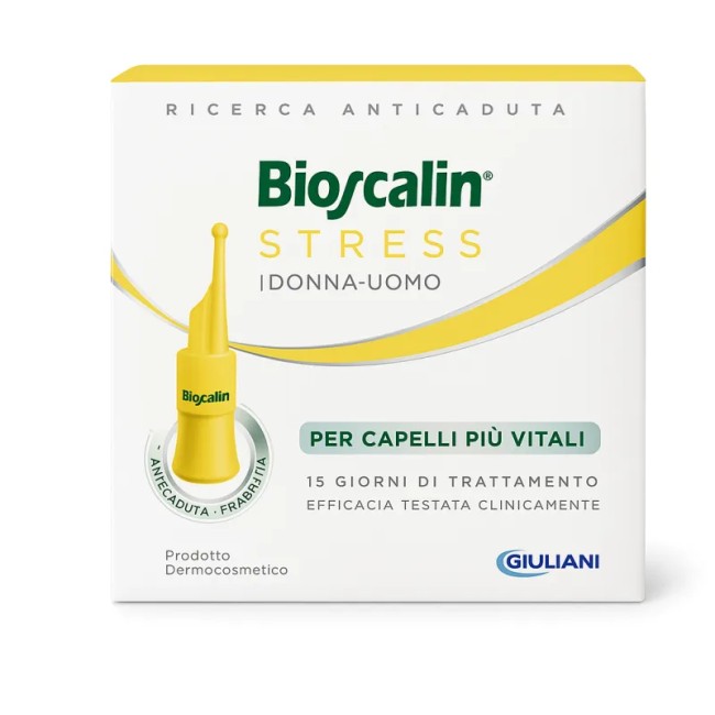 Confezione da 7 fiale di Bioscalin Stress Trattamento Anticaduta Uomo Donna. Confezione da 7 fiale di Bioscalin Stress Trattamento Anticaduta Uomo Donna.