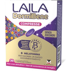 Confezione da 30 compresse di Laila Dormibene Integratore Di Melatonina Per Favorire Il Sonno.