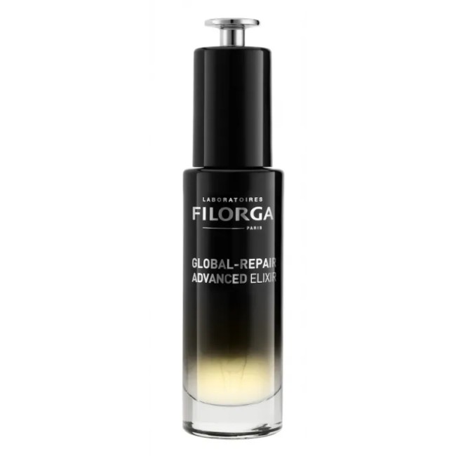 Flacone da 30 ml di Filorga Global Repair Elixir Trattamento Antietà Globale. Flacone da 30 ml di Filorga Global Repair Elixir Trattamento Antietà Globale.