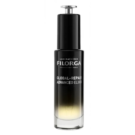 Flacone da 30 ml di Filorga Global Repair Elixir Trattamento Antietà Globale. Flacone da 30 ml di Filorga Global Repair Elixir Trattamento Antietà Globale.