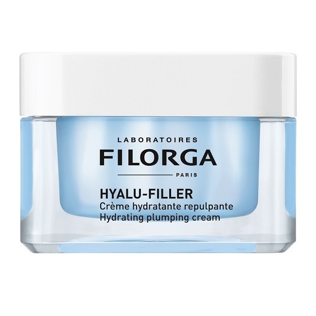 Vasetto da 50 ml di Filorga Hyalu Filler Crema Viso Idratante Elasticizzante Rimpolpante.