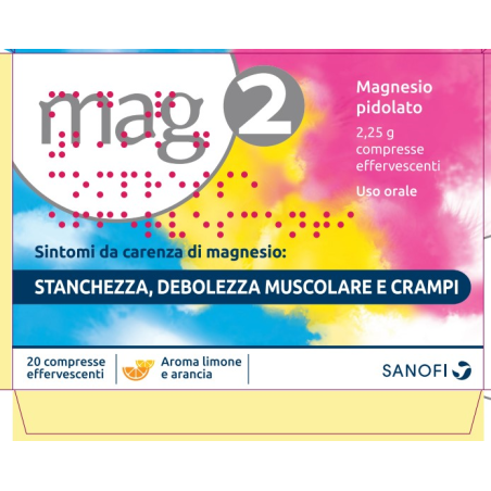 Mag 2 2,25g 20 Compresse Eff ervescenti Mag 2 2,25g 20 Compresse Eff ervescenti