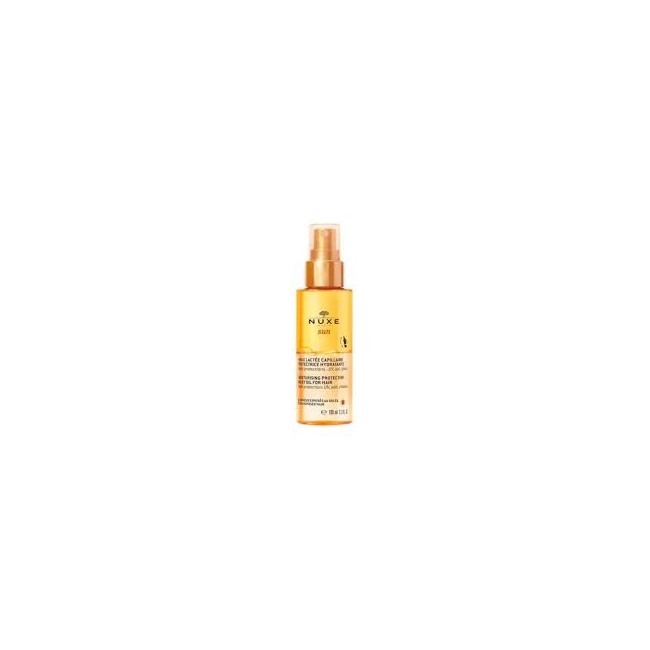Flacone da 100 ml di Nuxe Sun Olio Protettivo Bifasico per Capelli