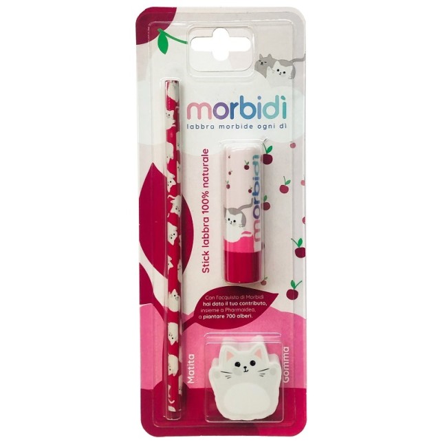 Morbidi' Kit Disegno Amarena Stick Labbra + Matita + Gomma Da Cancellare Morbidi' Kit Disegno Amarena Stick Labbra + Matita + Gomma Da Cancellare