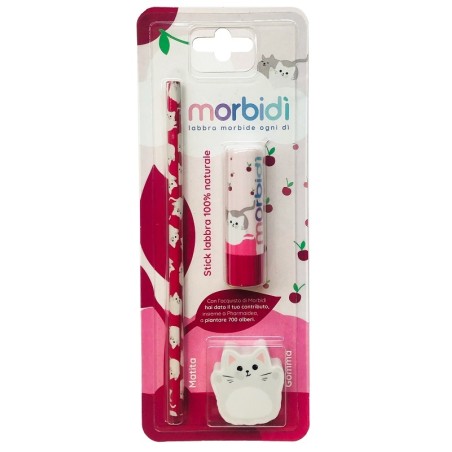Morbidi' Kit Disegno Amarena Stick Labbra + Matita + Gomma Da Cancellare