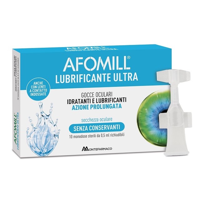 Afomill Lubrificante Ultra Gocce Oculari 10 Flaconcini 0,5 Ml Afomill Lubrificante Ultra Gocce Oculari 10 Flaconcini 0,5 Ml
