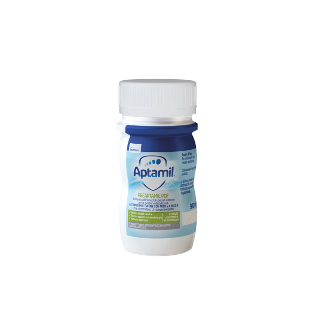 Confezione contenente 24 pezzi da 90 ml di Aptamil ProExpert PreAptamil PDF, latte per neonati sottopeso. Confezione contenente 24 pezzi da 90 ml di Aptamil ProExpert PreAptamil PDF, latte per neonati sottopeso.