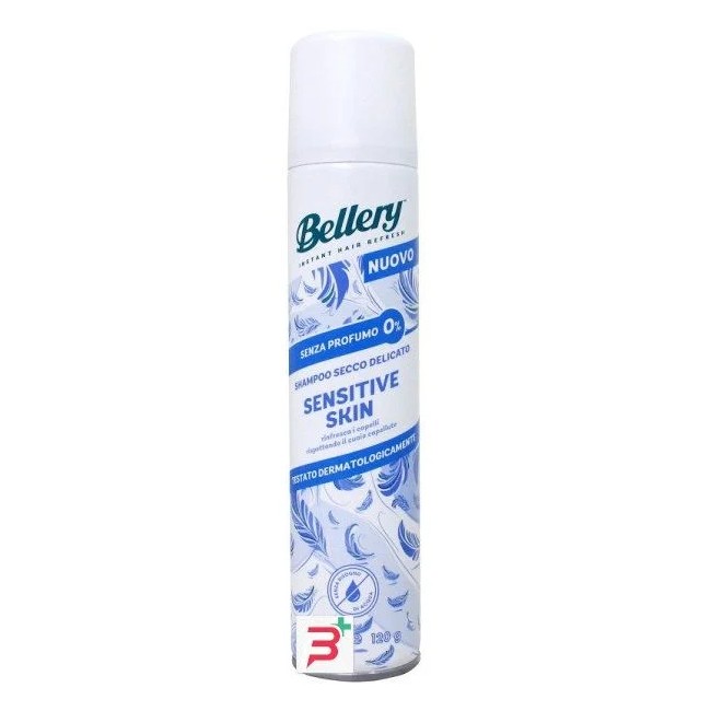 Flacone da 200 ml spray di Bellery Sensitive Shampoo Secco Senza Profumo Flacone da 200 ml spray di Bellery Sensitive Shampoo Secco Senza Profumo