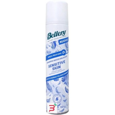 Flacone da 200 ml spray di Bellery Sensitive Shampoo Secco Senza Profumo Flacone da 200 ml spray di Bellery Sensitive Shampoo Secco Senza Profumo