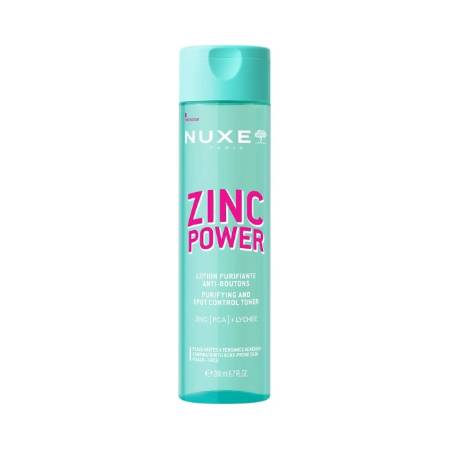 Flacone da 200 ml di Nuxe Zinc Power Lozione Purificante Anti-Imperfezioni Per Pelle Grassa. Flacone da 200 ml di Nuxe Zinc Power Lozione Purificante Anti-Imperfezioni Per Pelle Grassa.