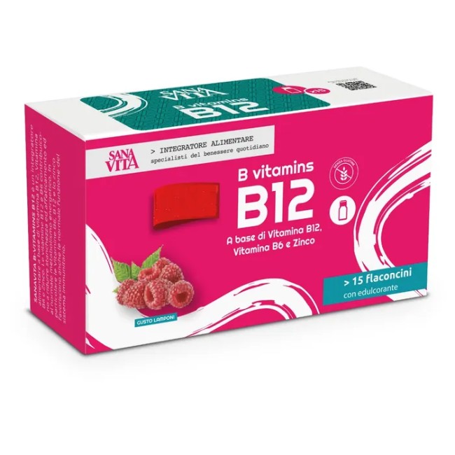 Confezione da 15 flaconcini di Sanavita B Vitamins B12 Integratore Per Stanchezza E Affaticamento. Confezione da 15 flaconcini di Sanavita B Vitamins B12 Integratore Per Stanchezza E Affaticamento.