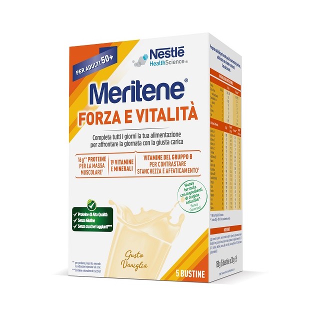 Meritene Forza E Vitalita' Vaniglia 5 Bustine Da 30 G Meritene Forza E Vitalita' Vaniglia 5 Bustine Da 30 G