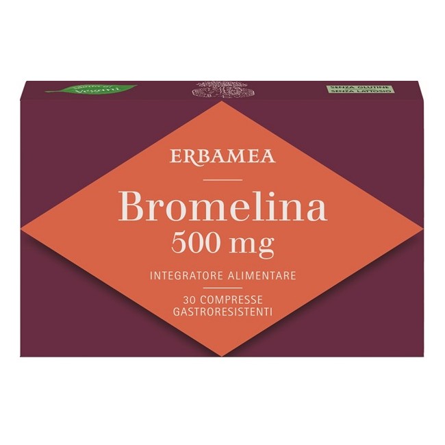Confezione da 30 compresse di Erbamea Bromelina, integratore contro gli inestetismi della cellulite.