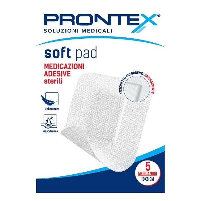 Medicazione Adesiva Sterile Prontex Soft Pad 10x6 Cm 5 Pezzi Medicazione Adesiva Sterile Prontex Soft Pad 10x6 Cm 5 Pezzi