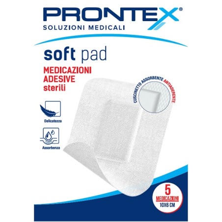 Medicazione Adesiva Sterile Prontex Soft Pad 10x6 Cm 5 Pezzi Medicazione Adesiva Sterile Prontex Soft Pad 10x6 Cm 5 Pezzi