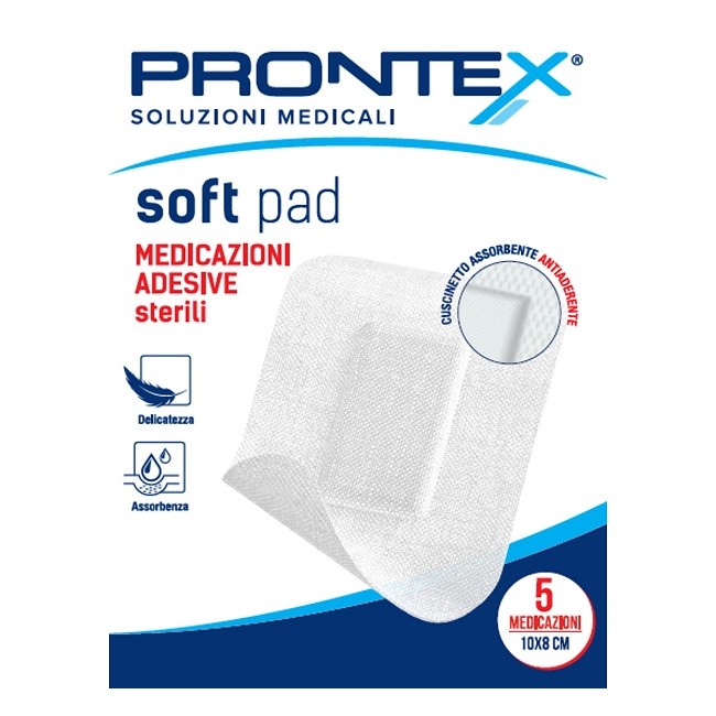 Medicazione Adesiva Sterile Prontex Soft Pad 10x8 Cm 5 Pezzi Medicazione Adesiva Sterile Prontex Soft Pad 10x8 Cm 5 Pezzi