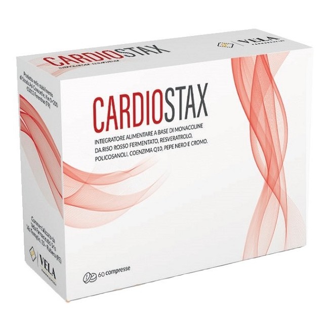 Confezione da 60 compresse di Cardiostax, integratore per colesterolo e salute metabolica. Confezione da 60 compresse di Cardiostax, integratore per colesterolo e salute metabolica.