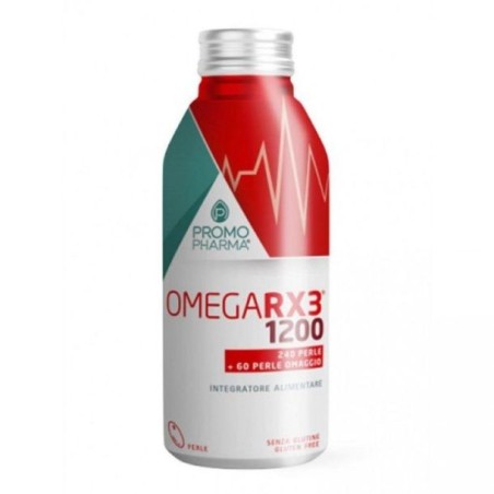 Flacone da 300 perle di Promopharma Omega RX3 1200 Integratore Di Omega 3. Flacone da 300 perle di Promopharma Omega RX3 1200 Integratore Di Omega 3.
