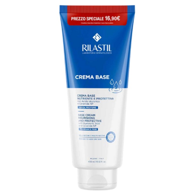 Tubo da 400 ml di rilastil Crema Base Nutriente e Protettiva Tubo da 400 ml di rilastil Crema Base Nutriente e Protettiva
