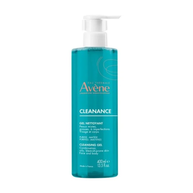 Flacone risparmio da 400 ml di Avene Cleanance Gel Detergente Per Pelle Grassa E Acneica.