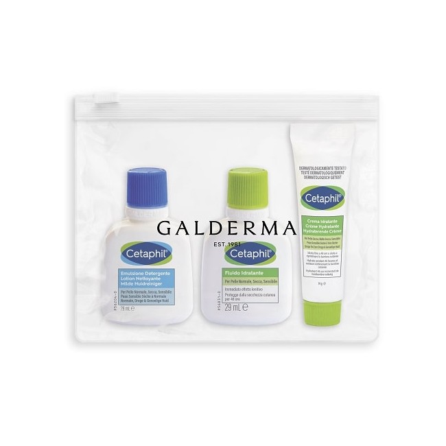 Pochette Cetaphil Crema Nutriente, Fluido Idratante, Emulsione Detergente Pelle Secca