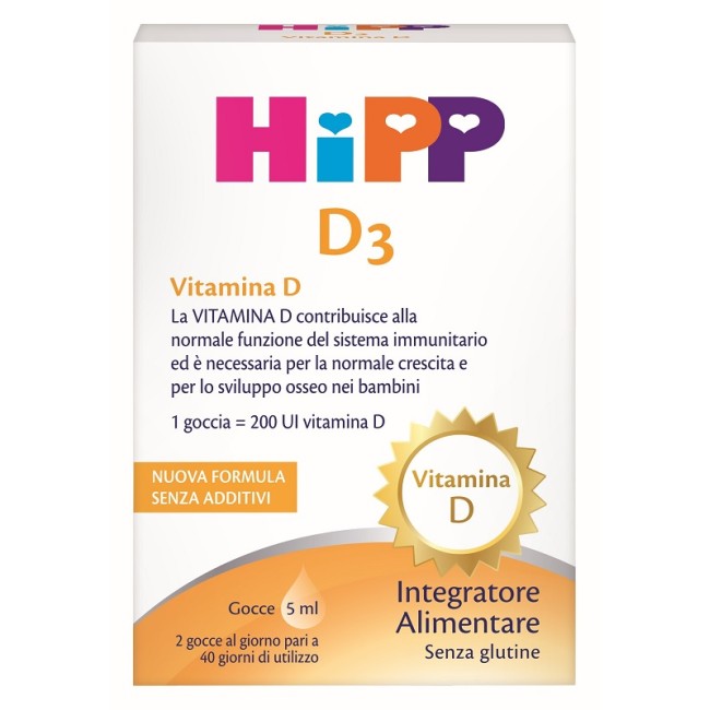 Flacone da 5 ml di Hipp D3 Integratore Per Ossa E Denti Sani E Forti Dei Bambini. Flacone da 5 ml di Hipp D3 Integratore Per Ossa E Denti Sani E Forti Dei Bambini.