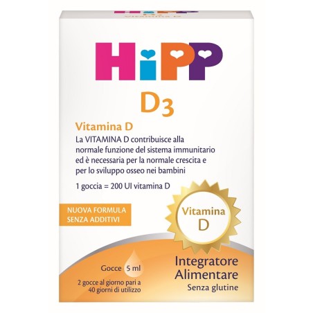 Flacone da 5 ml di Hipp D3 Integratore Per Ossa E Denti Sani E Forti Dei Bambini. Flacone da 5 ml di Hipp D3 Integratore Per Ossa E Denti Sani E Forti Dei Bambini.