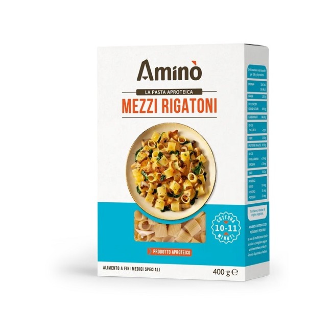 Amino' Mezzi Rigatoni Aproteici 400 G Amino' Mezzi Rigatoni Aproteici 400 G