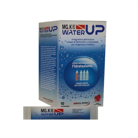 Confezione da 10 buste di MGK VIS Water Up Integratore Di Sali Minerali Per La Reidratazione. Confezione da 10 buste di MGK VIS Water Up Integratore Di Sali Minerali Per La Reidratazione.