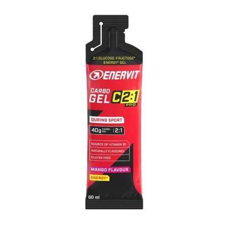 Stick da 60 ml di Enervit Carbo Gel C2:1 PRO, integratore energetico per sport di resistenza.