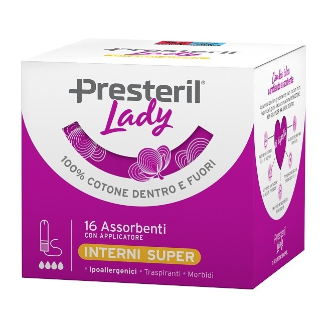 Presteril Lady Assorbente Interno Compact Super Plus 16 Pezzi Presteril Lady Assorbente Interno Compact Super Plus 16 Pezzi