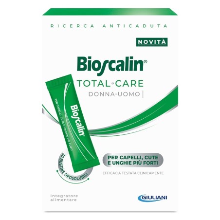 Confezione da 30 bustine di Bioscalin Total Care Integratore Per La Salute Di Capelli Pelle E Unghie. Confezione da 30 bustine di Bioscalin Total Care Integratore Per La Salute Di Capelli Pelle E Unghie.
