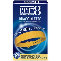 Confezione contenente un Cer'8 braccialetto diffusore per protezione dalle zanzare.