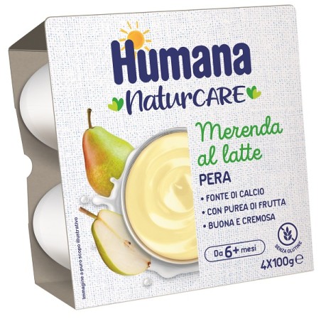 Humana Merenda Al Latte Pera 4 Pezzi Da 100 G Humana Merenda Al Latte Pera 4 Pezzi Da 100 G